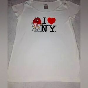 M&M “I Love Heart New York” white women's Shirt Size X-large